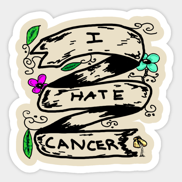 I Hate cancer Sticker by JaxRuan